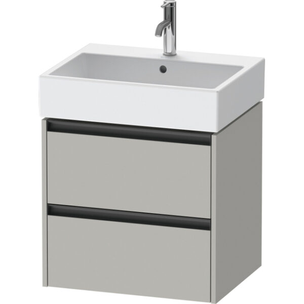 duravit ketho 2 wastafelonderbouwkast 2 laden 58.4x46x54.9cm grepen antraciet betongrijs mat sw772667