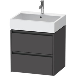 duravit ketho 2 wastafelonderbouwkast 2 laden 58.4x46x54.9cm grepen antraciet grafiet mat sw773000