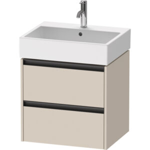 duravit ketho 2 wastafelonderbouwkast 2 laden 58.4x46x54.9cm grepen antraciet taupe supermat sw772539