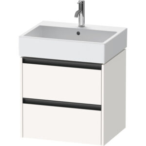 Duravit Ketho 2 wastafelonderbouwkast - 2 laden - 58.4x46x54.9cm - grepen antraciet - wit supermat K25275084840000