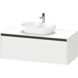 Duravit Ketho 2 wastafelonderbouwkast incl. consoleplaat met 1 lade 120x55x45.9cm met handgreep antraciet wit mat K24887018180000