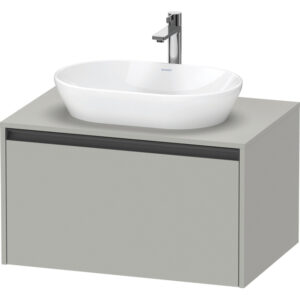 Duravit Ketho 2 wastafelonderbouwkast incl. consoleplaat met 1 lade 80x55x45.9cm met handgreep antraciet betongrijs mat K24885007070000