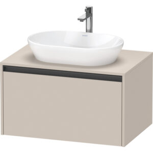 duravit ketho 2 wastafelonderbouwkast incl. consoleplaat met 1 lade 80x55x45.9cm met handgreep antraciet taupe mat sw772800