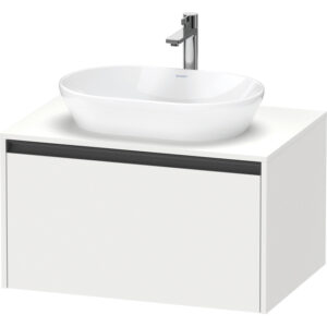 duravit ketho 2 wastafelonderbouwkast incl. consoleplaat met 1 lade 80x55x45.9cm met handgreep antraciet wit mat sw772873