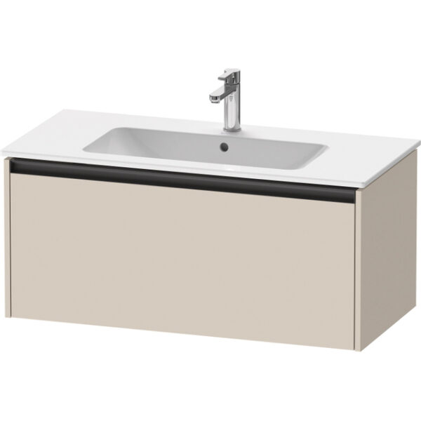 Duravit Ketho 2 wastafelonderbouwkast met 1 lade 101x48x44cm met greep antraciet taupe supermat K25064083830000