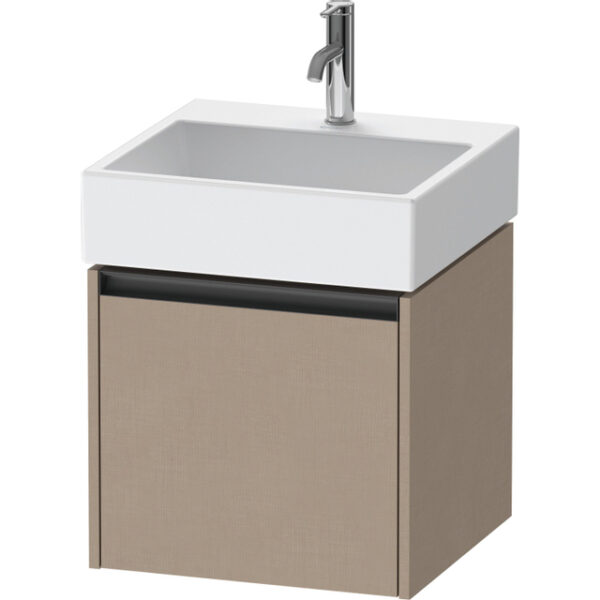 Duravit Ketho 2 wastafelonderbouwkast met 1 lade 48.4x46x44cm met greep antraciet Linnen mat K25074075750000