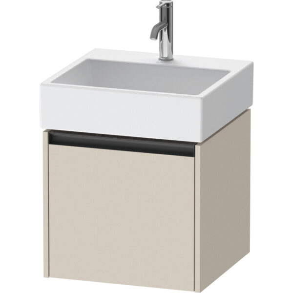 Duravit Ketho 2 wastafelonderbouwkast met 1 lade 48.4x46x44cm met greep antraciet taupe supermat K25074083830000