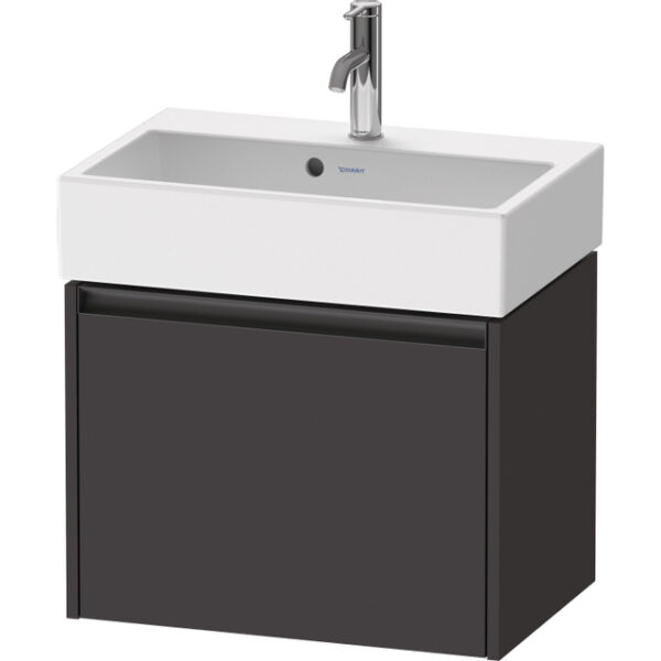 Duravit Ketho 2 wastafelonderbouwkast met 1 lade 58.4x39x44cm met greep antraciet grafiet supermat K25073080800000