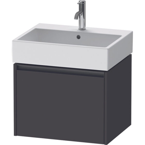 Duravit Ketho 2 wastafelonderbouwkast met 1 lade 58.4x46x44cm met greep antraciet grafiet supermat K25075080800000