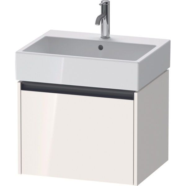 Duravit Ketho 2 wastafelonderbouwkast met 1 lade 58.4x46x44cm met greep antraciet hoogglans wit K25075022220000