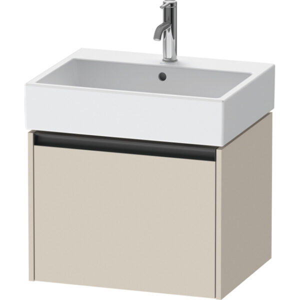 Duravit Ketho 2 wastafelonderbouwkast met 1 lade 58.4x46x44cm met greep antraciet taupe supermat K25075083830000