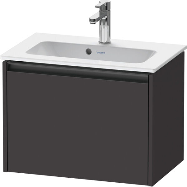 Duravit Ketho 2 wastafelonderbouwkast met 1 lade 61x39x44cm met greep antraciet grafiet supermat K25055080800000