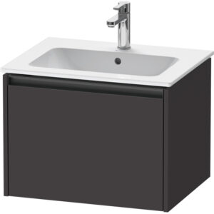 duravit ketho 2 wastafelonderbouwkast met 1 lade 61x48x44cm met greep antraciet grafiet supermat sw771902