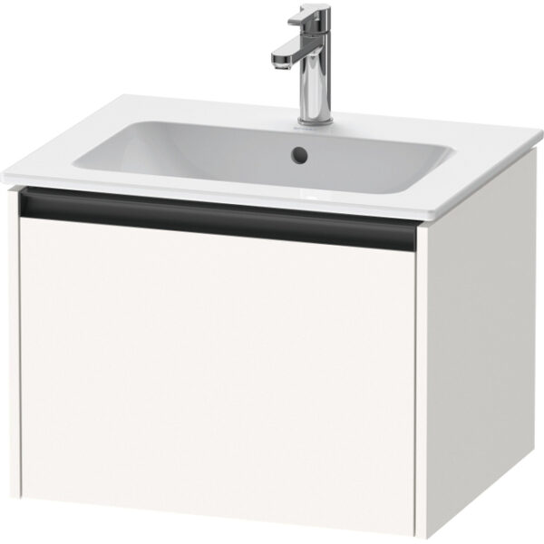 Duravit Ketho 2 wastafelonderbouwkast met 1 lade 61x48x44cm met greep antraciet wit supermat K25062084840000