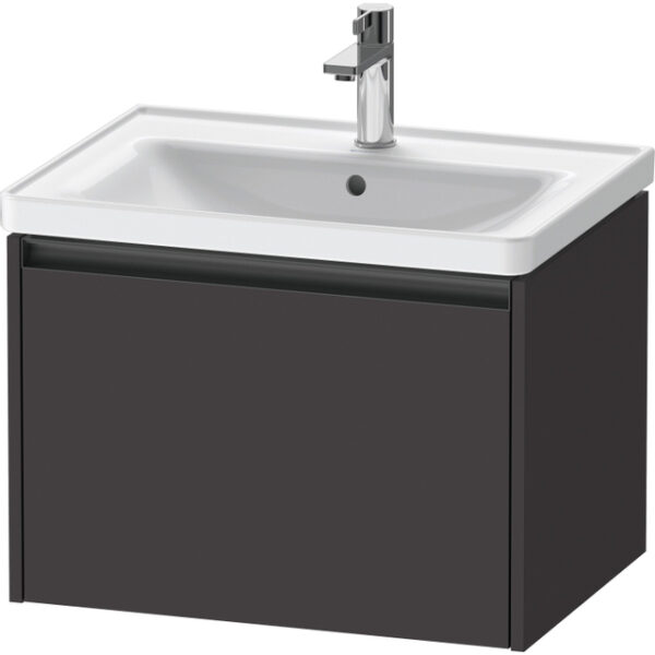 duravit ketho 2 wastafelonderbouwkast met 1 lade 63.4x45.5x44cm met greep antraciet grafiet supermat sw772092