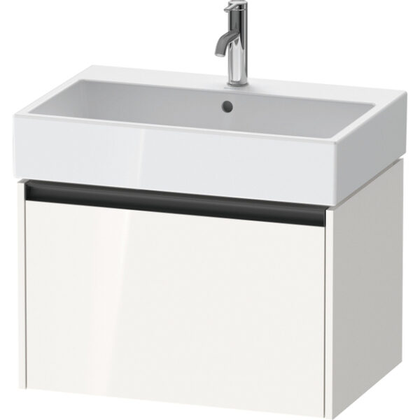 Duravit Ketho 2 wastafelonderbouwkast met 1 lade 68.4x46x44cm met greep antraciet hoogglans wit K25076022220000