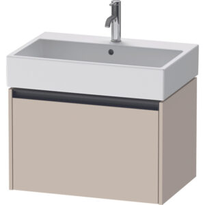 Duravit Ketho 2 wastafelonderbouwkast met 1 lade 68.4x46x44cm met greep antraciet taupe supermat K25076083830000