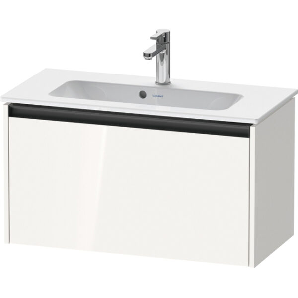 Duravit Ketho 2 wastafelonderbouwkast met 1 lade 68x39x44cm met greep antraciet hoogglans wit K25056022220000