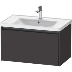 Duravit Ketho 2 wastafelonderbouwkast met 1 lade 78.4x45.5x44cm met greep antraciet grafiet supermat K25083080800000