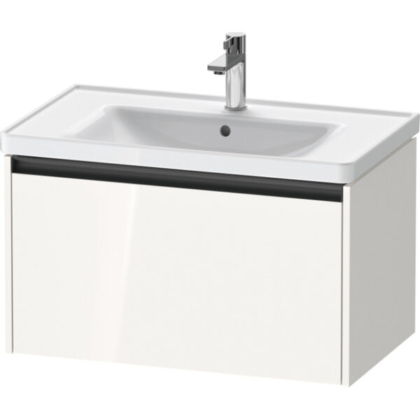 duravit ketho 2 wastafelonderbouwkast met 1 lade 78.4x45.5x44cm met greep antraciet hoogglans wit sw772935