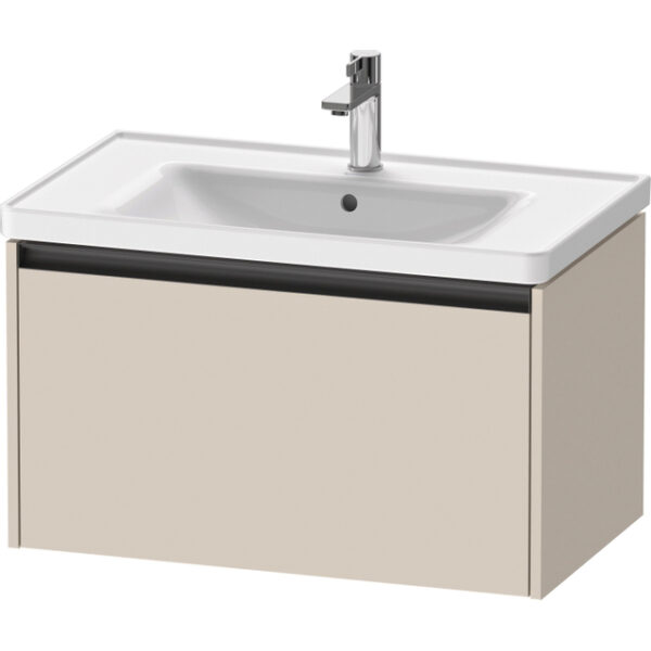 Duravit Ketho 2 wastafelonderbouwkast met 1 lade 78.4x45.5x44cm met greep antraciet taupe supermat K25083083830000