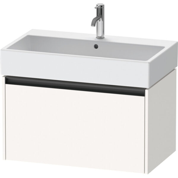 Duravit Ketho 2 wastafelonderbouwkast met 1 lade 78.4x46x44cm met greep antraciet wit supermat K25077084840000