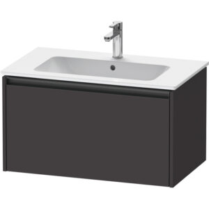 Duravit Ketho 2 wastafelonderbouwkast met 1 lade 81x48x44cm met greep antraciet grafiet supermat K25063080800000