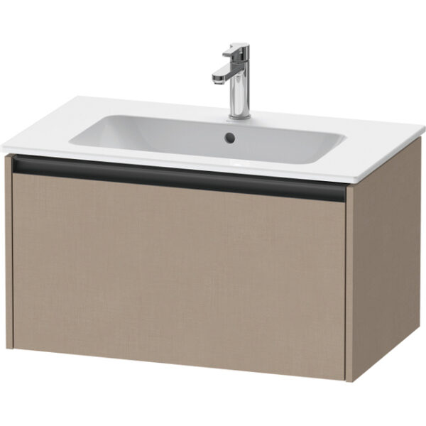 Duravit Ketho 2 wastafelonderbouwkast met 1 lade 81x48x44cm met greep antraciet Linnen mat K25063075750000