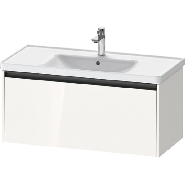 Duravit Ketho 2 wastafelonderbouwkast met 1 lade 98.4x45.5x44cm met greep antraciet hoogglans wit K25084022220000