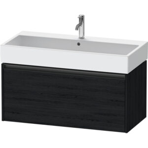 Duravit Ketho 2 wastafelonderbouwkast met 1 lade 98.4x46x44cm met greep antraciet eiken zwart mat K25078016160000