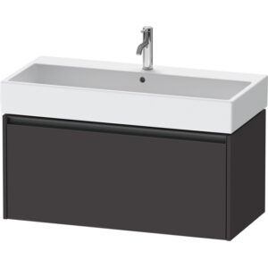 Duravit Ketho 2 wastafelonderbouwkast met 1 lade 98.4x46x44cm met greep antraciet grafiet supermat K25078080800000