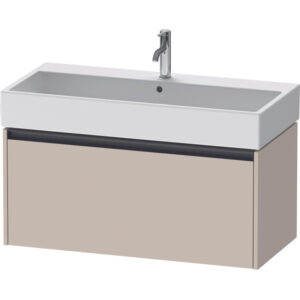 Duravit Ketho 2 wastafelonderbouwkast met 1 lade 98.4x46x44cm met greep antraciet taupe supermat K25078083830000