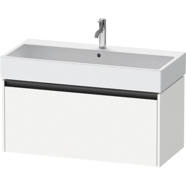 duravit ketho 2 wastafelonderbouwkast met 1 lade 98.4x46x44cm met greep antraciet wit mat sw772068