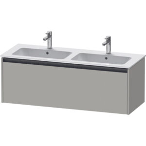 Duravit Ketho 2 wastafelonderbouwkast met 1 lade voor dubbele wastafel 128x48x44cm met greep antraciet betongrijs mat K25066007070000