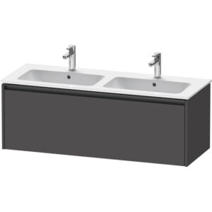 Duravit Ketho 2 wastafelonderbouwkast met 1 lade voor dubbele wastafel 128x48x44cm met greep antraciet grafiet mat K25066049490000