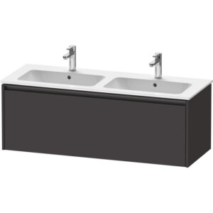 Duravit Ketho 2 wastafelonderbouwkast met 1 lade voor dubbele wastafel 128x48x44cm met greep antraciet grafiet supermat K25066080800000