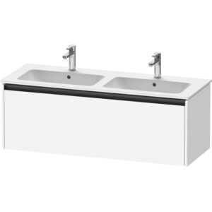 Duravit Ketho 2 wastafelonderbouwkast met 1 lade voor dubbele wastafel 128x48x44cm met greep antraciet wit mat K25066018180000