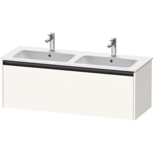 Duravit Ketho 2 wastafelonderbouwkast met 1 lade voor dubbele wastafel 128x48x44cm met greep antraciet wit supermat K25066084840000