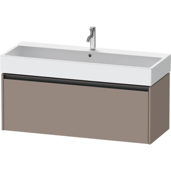 duravit ketho 2 wastafelonderbouwkast met 1 lade voor enkele wastafel 118.4x46x44cm met greep antraciet basalt mat sw772700