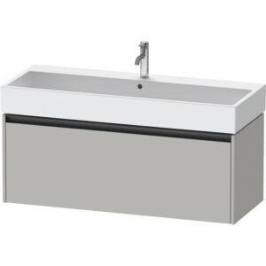 Duravit Ketho 2 wastafelonderbouwkast met 1 lade voor enkele wastafel 118.4x46x44cm met greep antraciet betongrijs mat K25079007070000