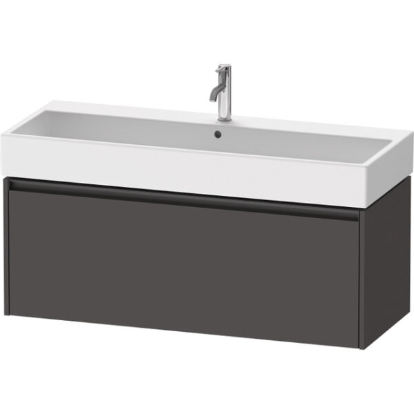 duravit ketho 2 wastafelonderbouwkast met 1 lade voor enkele wastafel 118.4x46x44cm met greep antraciet grafiet mat sw773001