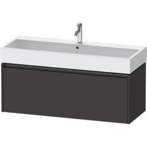 Duravit Ketho 2 wastafelonderbouwkast met 1 lade voor enkele wastafel 118.4x46x44cm met greep antraciet grafiet supermat K25079080800000