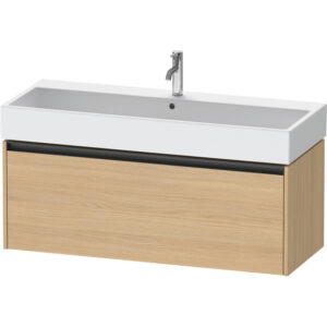 duravit ketho 2 wastafelonderbouwkast met 1 lade voor enkele wastafel 118.4x46x44cm met greep antraciet natuur eiken mat sw772792