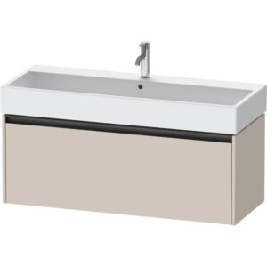 duravit ketho 2 wastafelonderbouwkast met 1 lade voor enkele wastafel 118.4x46x44cm met greep antraciet taupe mat sw772812