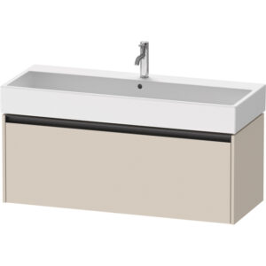 Duravit Ketho 2 wastafelonderbouwkast met 1 lade voor enkele wastafel 118.4x46x44cm met greep antraciet taupe supermat K25079083830000