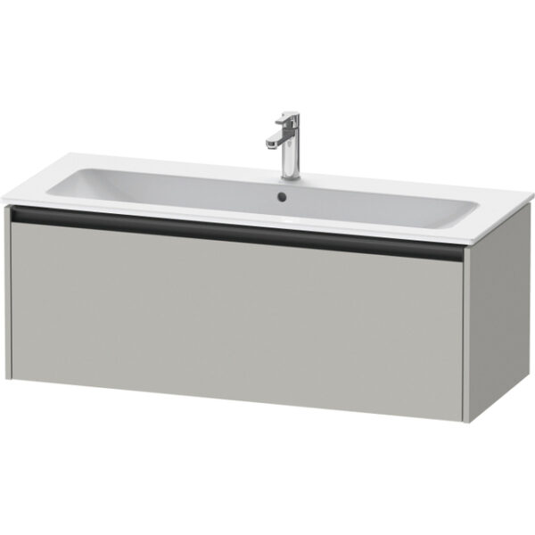 Duravit Ketho 2 wastafelonderbouwkast met 1 lade voor enkele wastafel 121x48x44cm met greep antraciet betongrijs mat K25065007070000