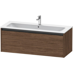 Duravit Ketho 2 wastafelonderbouwkast met 1 lade voor enkele wastafel 121x48x44cm met greep antraciet donker noten mat K25065021210000