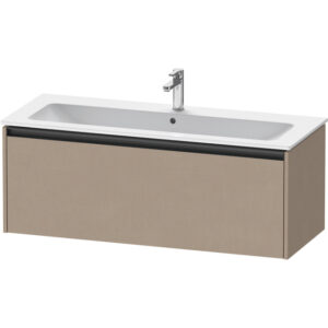 Duravit Ketho 2 wastafelonderbouwkast met 1 lade voor enkele wastafel 121x48x44cm met greep antraciet Linnen mat K25065075750000