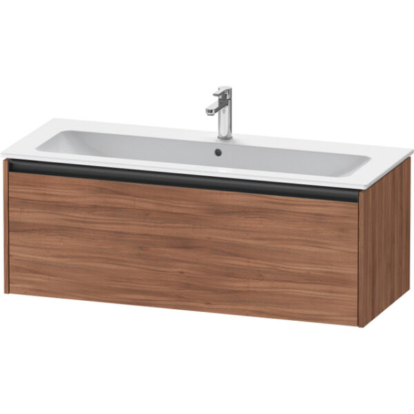 Duravit Ketho 2 wastafelonderbouwkast met 1 lade voor enkele wastafel 121x48x44cm met greep antraciet noten mat K25065079790000