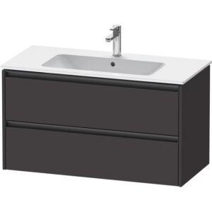 duravit ketho 2 wastafelonderbouwkast met 2 laden 101x48x55cm met grepen antraciet grafiet supermat sw772029